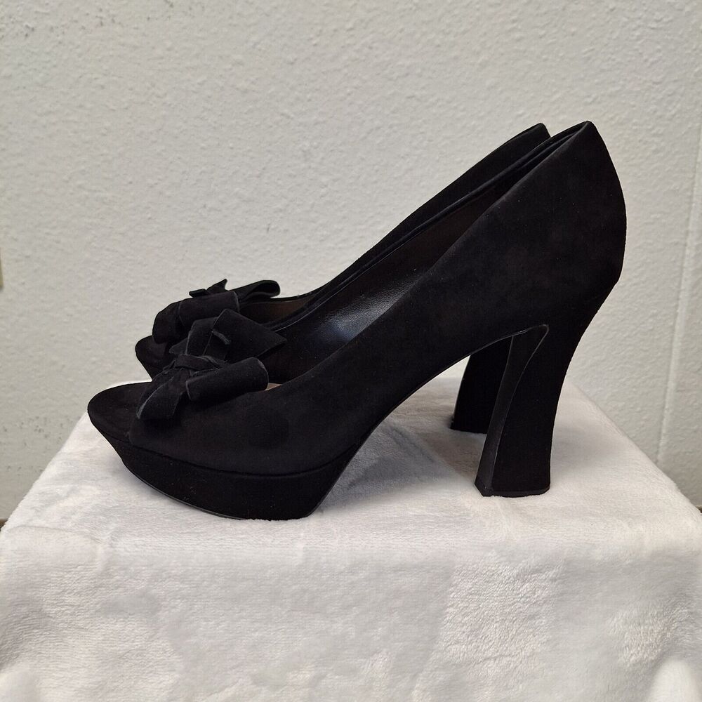Franco Sarto The Artist's Collection A-Keen Suede Slip On Black Size US 9 NWB